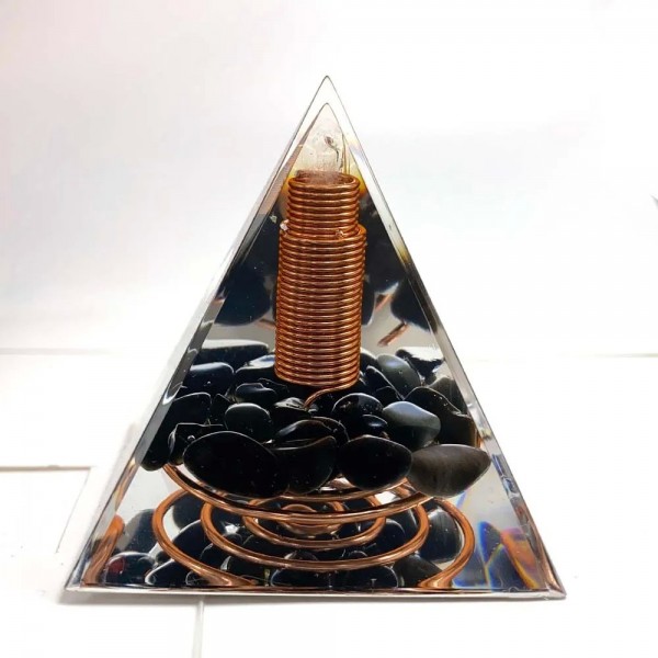 Pyramide Obsidienne Orgone Gravier Cuivre - Protection Emf, Outil Massage|4,03 €|OKKO MODE