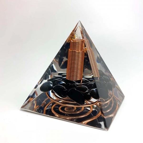 Pyramide Obsidienne Orgone Gravier Cuivre - Protection Emf, Outil Massage|4,03 €|OKKO MODE