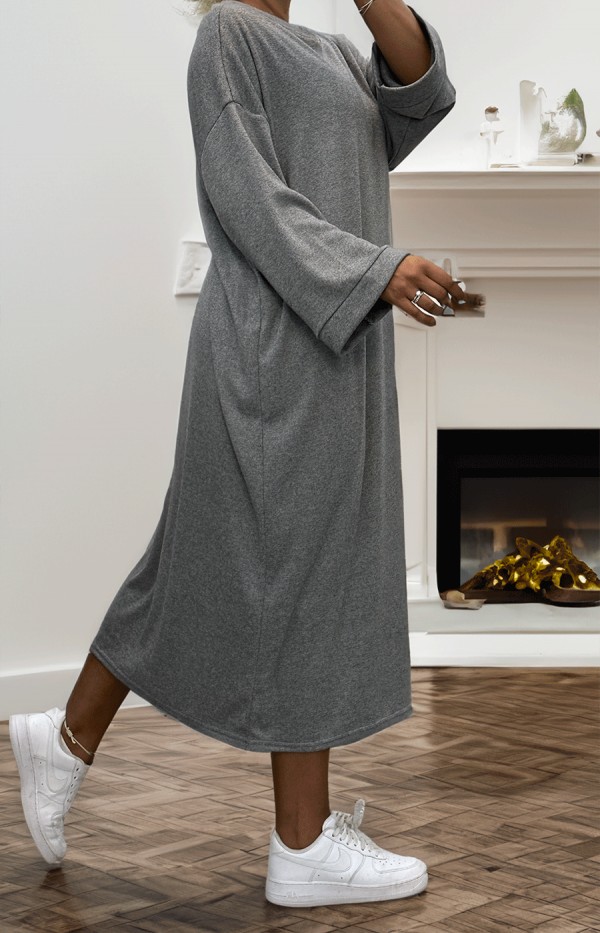 Robe simple gris - 3