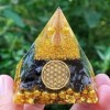 Pyramide d'Massage Orgonite Reiki, Boule Naturelle pour Guérison CitroChakra|1,98 €|OKKO MODE