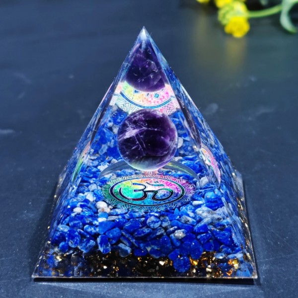 Pyramide d'Massage Orgonite Reiki, Boule Naturelle pour Guérison CitroChakra|1,98 €|OKKO MODE