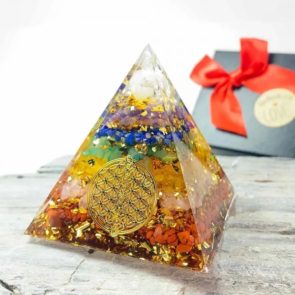 Pyramide d'Orgonite des Sept Chakras, Pierre de Clip - Artisanat pour la Méditation|3,00 €|OKKO MODE