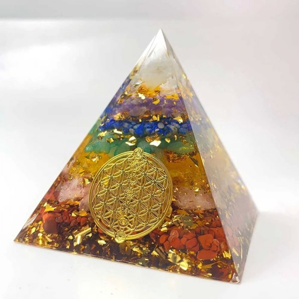 Pyramide d'Orgonite des Sept Chakras, Pierre de Clip - Artisanat pour la Méditation|3,00 €|OKKO MODE