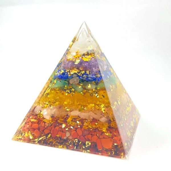 Pyramide d'Orgonite des Sept Chakras, Pierre de Clip - Artisanat pour la Méditation|3,00 €|OKKO MODE