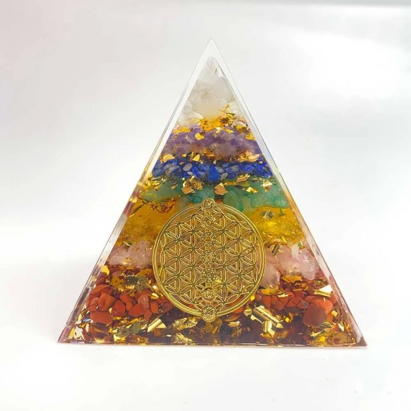 Pyramide d'Orgonite des Sept Chakras, Pierre de Clip - Artisanat pour la Méditation|3,00 €|OKKO MODE