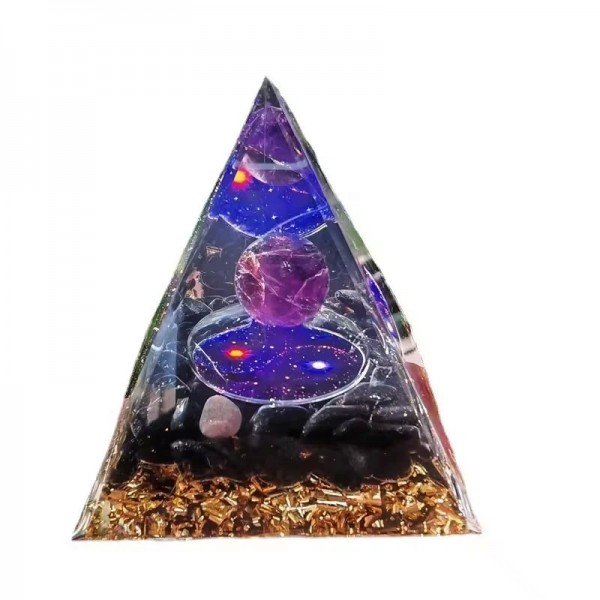 Pyramide d'orgonite fait main - sphère cristal, pierre naturelle & obsidienne|1,98 €|OKKO MODE