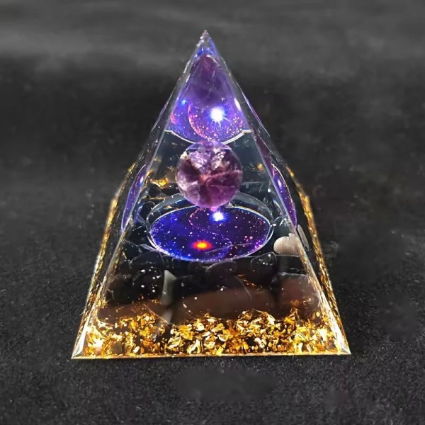 Pyramide d'orgonite fait main - sphère cristal, pierre naturelle & obsidienne|1,98 €|OKKO MODE