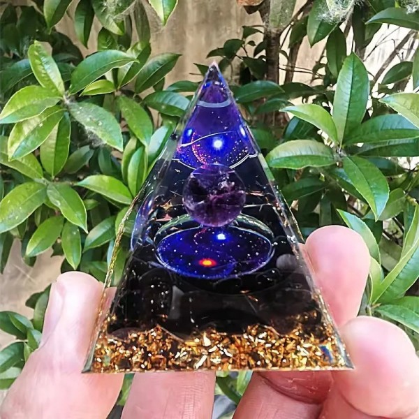 Pyramide d'orgonite fait main - sphère cristal, pierre naturelle & obsidienne|1,98 €|OKKO MODE