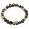 Bracelet de Perles en Bronzite et Pyrite Naturelle pour Homme et Femme, Bijou Spirituel de Guérison|9,89 €|OKKO MODE