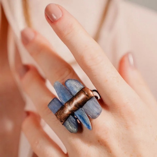 Bague en pierre de kyanite naturelle, cadeau bijoux unique|13,49 €|OKKO MODE