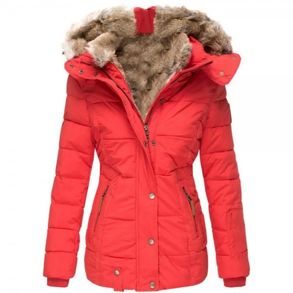 Manteau à capuche en laine pour femmes, parka manches longues col chaud|25,19 €|OKKO MODE