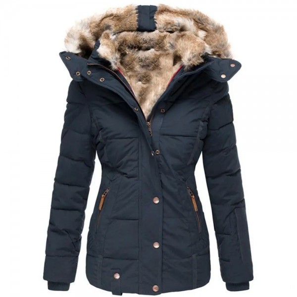 Manteau à capuche en laine pour femmes, parka manches longues col chaud|25,19 €|OKKO MODE