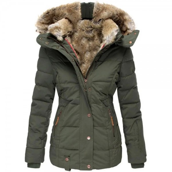 Manteau à capuche en laine pour femmes, parka manches longues col chaud|25,19 €|OKKO MODE