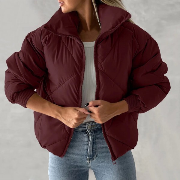 Pardessus Bombardier à Manches pour Femme, Veste Fermeture Éclair Col Rabattu Mignons|23,99 €|OKKO MODE