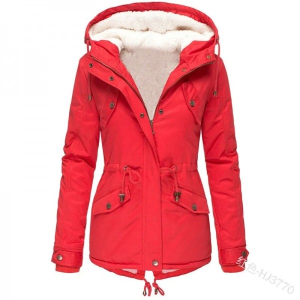 Parka à capuche coupe-vent pour femme, manteau chaud et épais|39,94 €|OKKO MODE