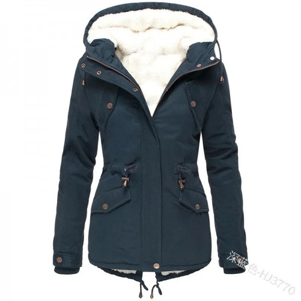 Parka à capuche coupe-vent pour femme, manteau chaud et épais|39,94 €|OKKO MODE