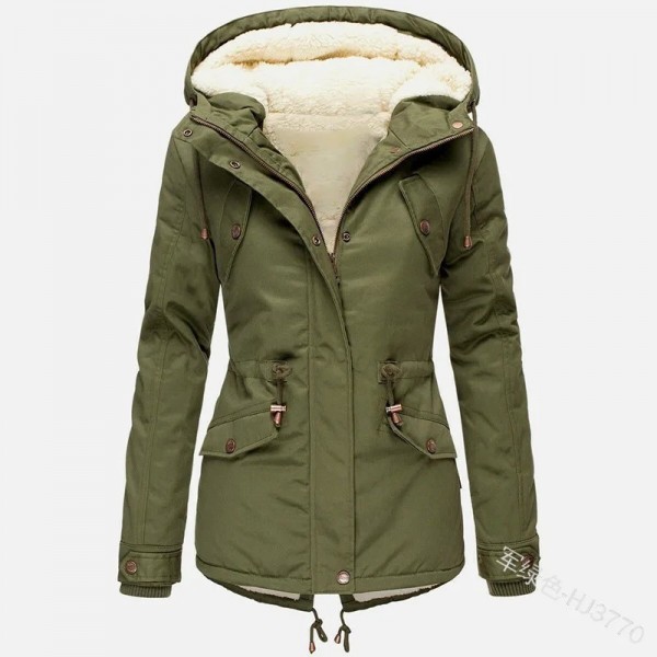 Parka à capuche coupe-vent pour femme, manteau chaud et épais|39,94 €|OKKO MODE