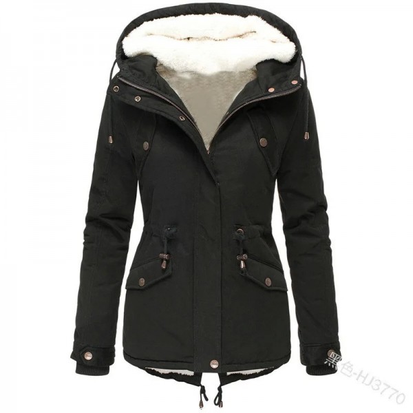 Parka à capuche coupe-vent pour femme, manteau chaud et épais|39,94 €|OKKO MODE