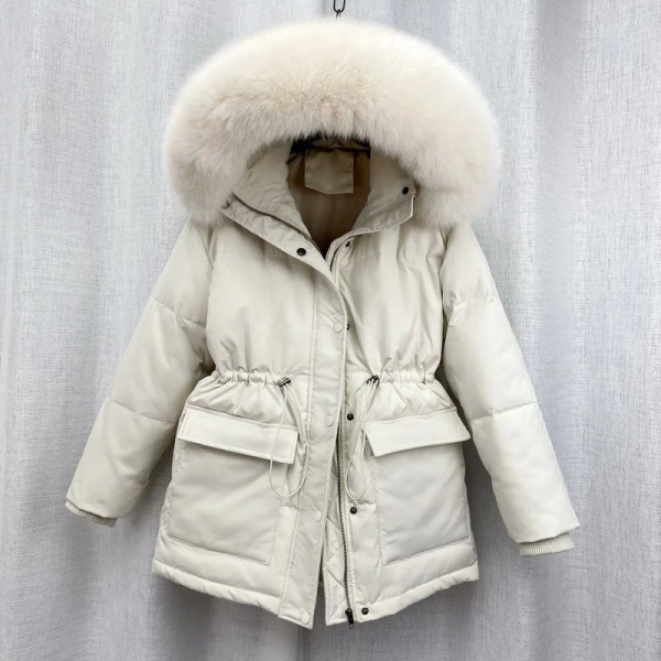 Parka en fourrure rembourrée pour femme, grand col en fourrure, doudoune hiver optique chaudes|35,99 €|OKKO MODE