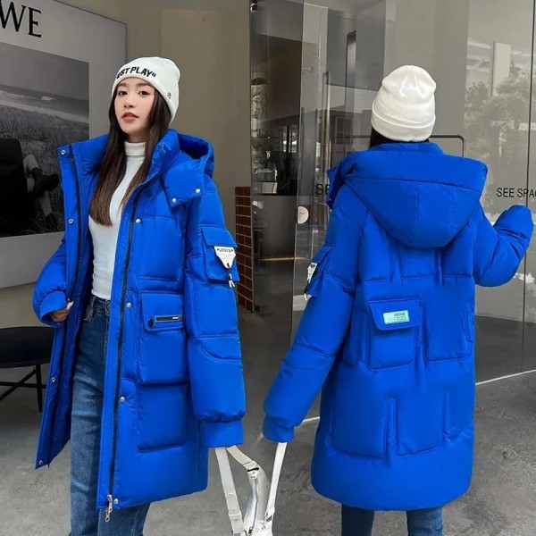 Parka en coton à capuche pour femme, manteau long décontracté et imperméable