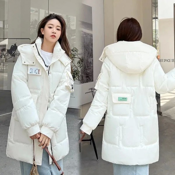 Parka en coton à capuche pour femme, manteau long décontracté et imperméable|27,89 €|OKKO MODE