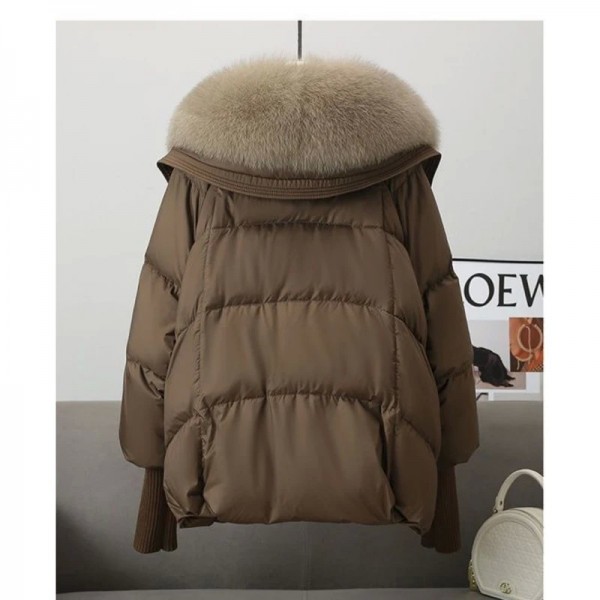 Parka matelassée en fausse fourrure avec col en fourrure pour femme, veste de neige épaisse|39,12 €|OKKO MODE