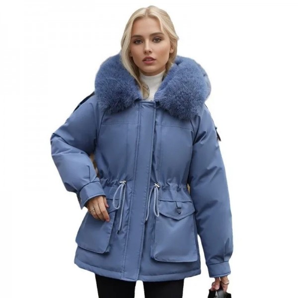 Veste Parka Épaisse Doublée Sourire pour Femme, Manteau d'Hiver en Coton Amincissant|29,69 €|OKKO MODE