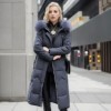 Manteau long matelassé à capuche pour femme, pardessus en coton, parka matelassure, col en fourrure, vêtements hiver épais|39,59 €|OKKO MODE