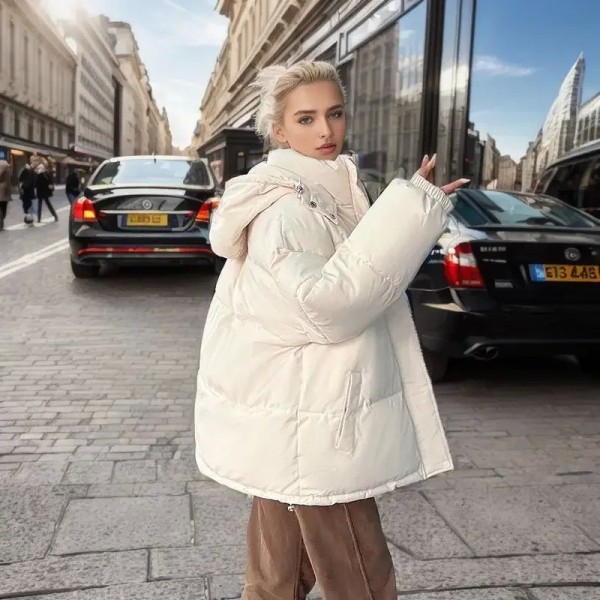 Manteau en duvet de coton pour femme, style court, petite veste, poignées amovibles, capuchon, parkas d'hiver, 2024|26,03 €|OKKO MODE