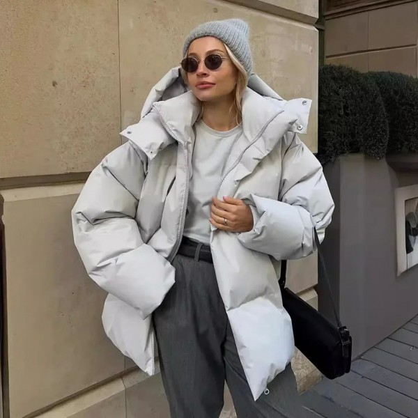 Veste à capuche rembourrée en duvet pour femmes, vêtements d'extérieur, parkas d'automne et d'hiver, 2024|24,29 €|OKKO MODE