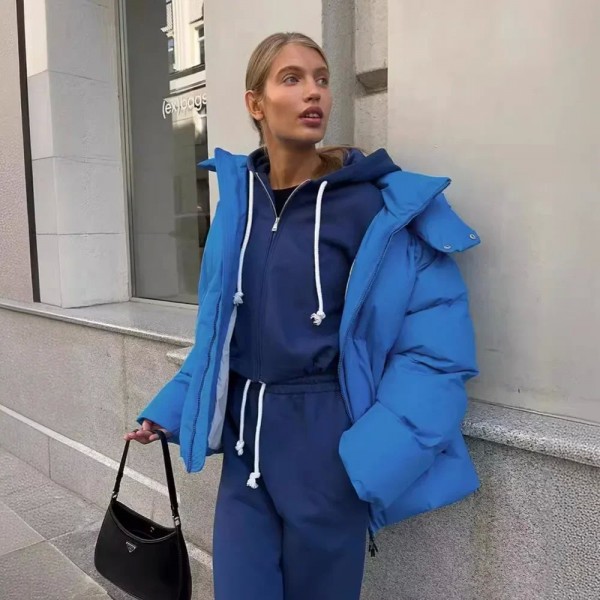 Veste à capuche rembourrée en duvet pour femmes, vêtements d'extérieur, parkas d'automne et d'hiver, 2024|24,29 €|OKKO MODE