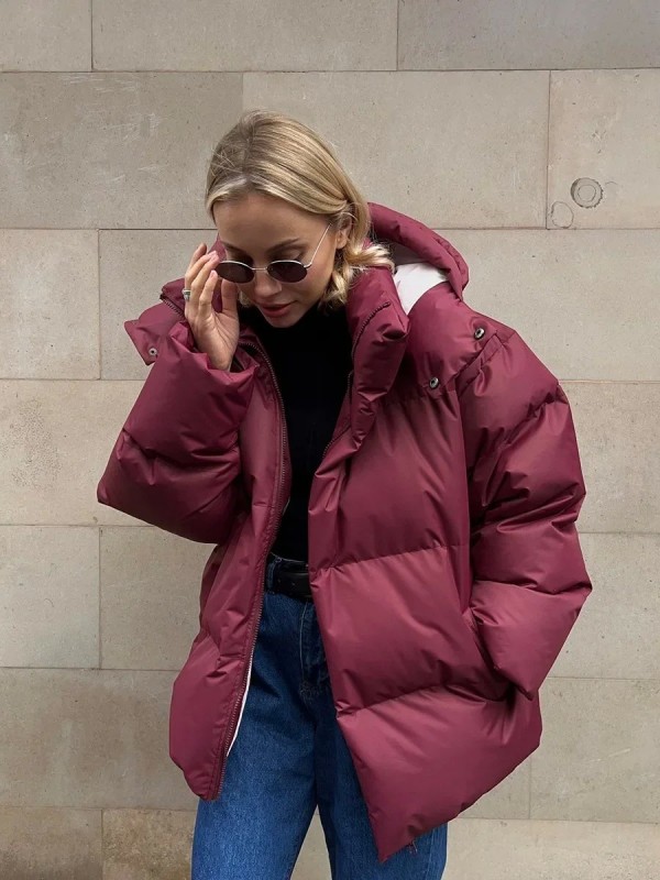 Veste à capuche rembourrée en duvet pour femmes, vêtements d'extérieur, parkas d'automne et d'hiver, 2024|24,29 €|OKKO MODE