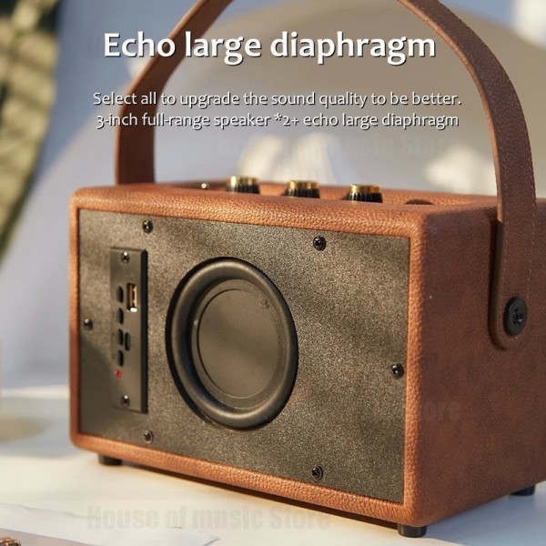 Midwait-Marshall à diaphragme de basse, rétro, bois, gamme complète, Bluetooth, portable, caisson de basses sans fil, prise en c|80,09 €|OKKO MODE