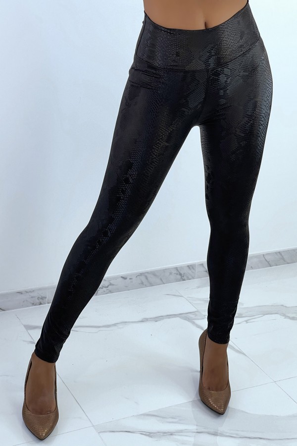 Legging noir effet 3D motif Python - 4