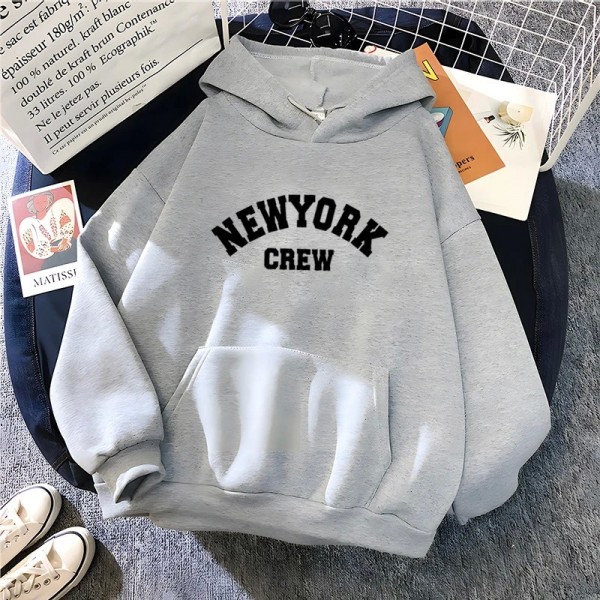 Sweat à Capuche en Polyester à Manches sulf Femme, Streetwear NEWYORK Imprimées, Vêtement d'Hiver|13,49 €|OKKO MODE