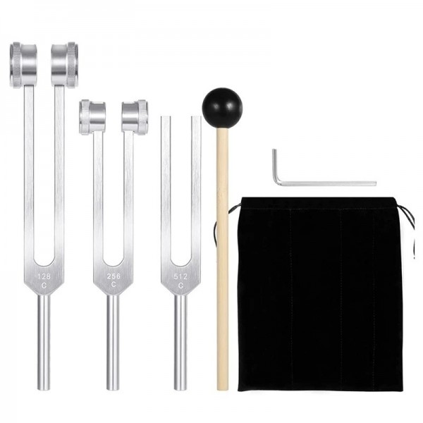 Ensemble de diapason avec marteau Lex quotidien, outils de vibration sonore, 128Hz, 256Hz, 512Hz, lot de 3|21,59 €|OKKO MODE