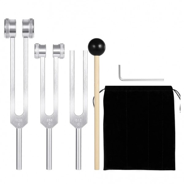 Ensemble de diapason avec marteau lex de tous les jours, outils de guérison sonore et de vibration, 128Hz, 256Hz, 512Hz, 3 paque|11,96 €|OKKO MODE