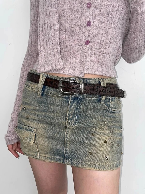 Ceinture blanche Y2K pour femme, Jeans version coréenne|2,00 €|OKKO MODE