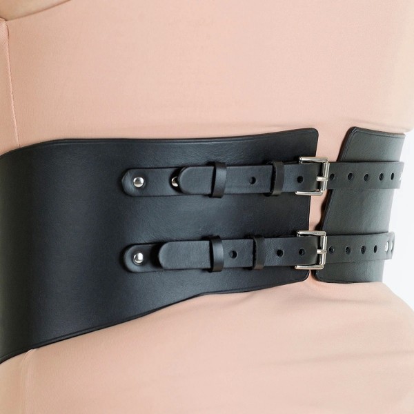 Ceinture Large en Cuir Noir pour Femme, Style Corset Punk et Streetwear|8,09 €|OKKO MODE