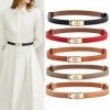 Ceinture en cuir verni pour femme, Fine EnvironGolden Lock|1,96 €|OKKO MODE