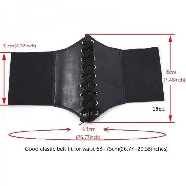 Ceinture Corset large en cuir Pu pour femmes, amincissante et élastique - nouvelle collection|3,59 €|OKKO MODE