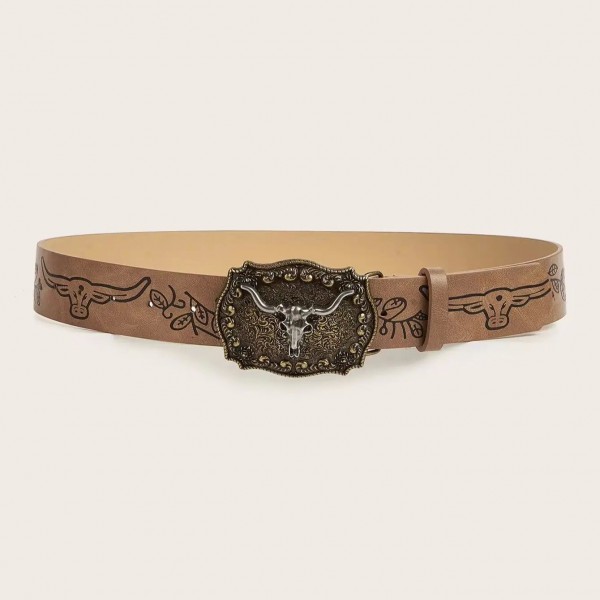 Ceinture imprimée vintage western, boucle Cirboy|2,00 €|OKKO MODE