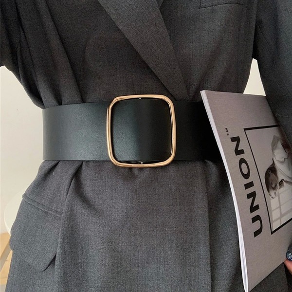 Ceinture corset large noire pour femme, grande taille - Sans épingle - Accessoire de robe haut de gamme