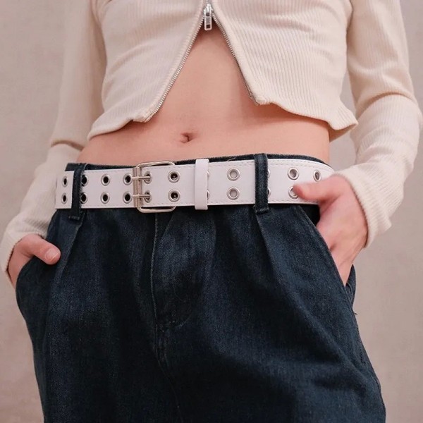 Ceinture à double trou pour hommes et femmes, punk hip hop rock Y2K tendance 1 pièce|2,00 €|OKKO MODE