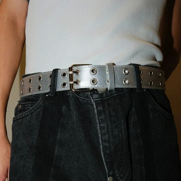 Ceinture à double trou pour hommes et femmes, punk hip hop rock Y2K tendance 1 pièce|2,00 €|OKKO MODE