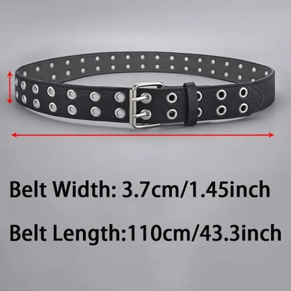 Ceinture à double trou pour hommes et femmes, punk hip hop rock Y2K tendance 1 pièce|2,00 €|OKKO MODE