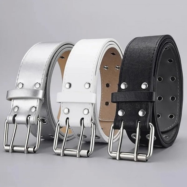 Ceinture à double trou pour hommes et femmes, punk hip hop rock Y2K tendance 1 pièce|2,00 €|OKKO MODE