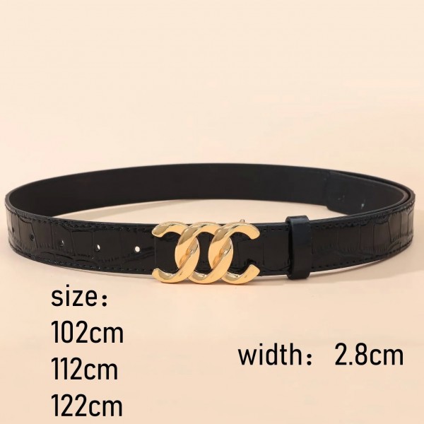 Bracelet en cuir noir pour femme, ceinture décontractée avec motif litchi|2,00 €|OKKO MODE