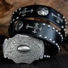 Ceinture en cuir véritable rétro pour homme, style Harley Rock Punk|34,82 €|OKKO MODE