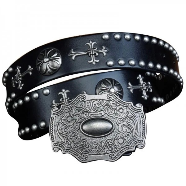 Ceinture en cuir véritable rétro pour homme, style Harley Rock Punk|34,82 €|OKKO MODE